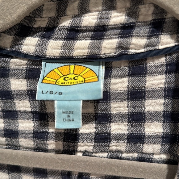 C&C blue checkered button down - Picture 2 of 3